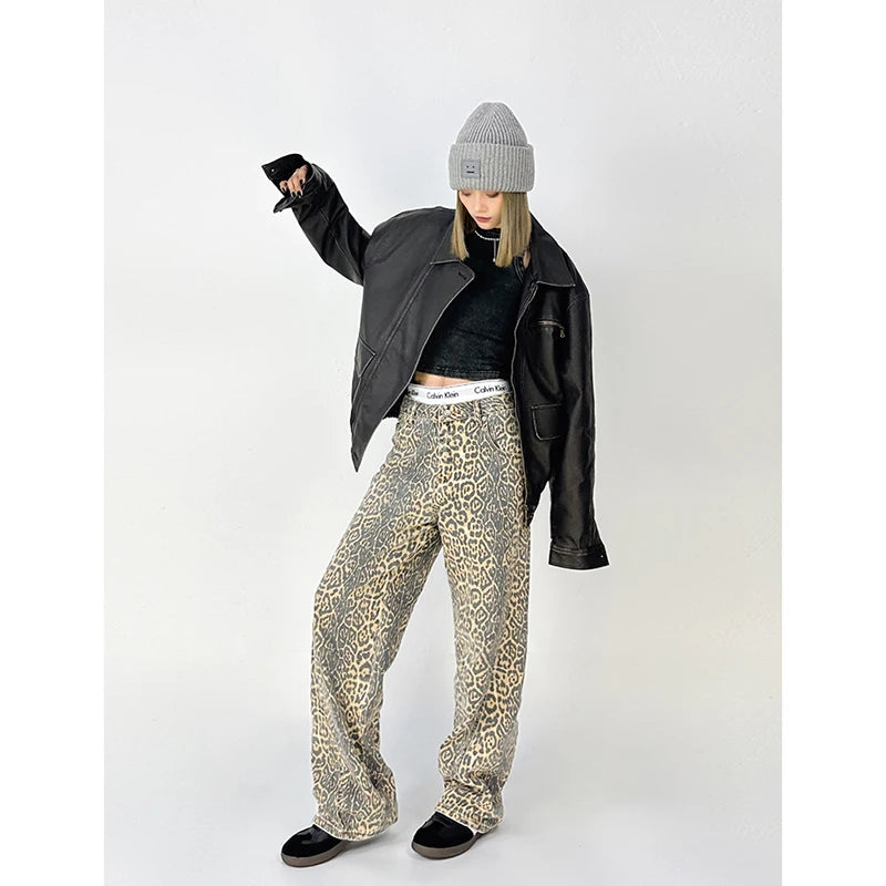 Leopard Retro Loose Pants